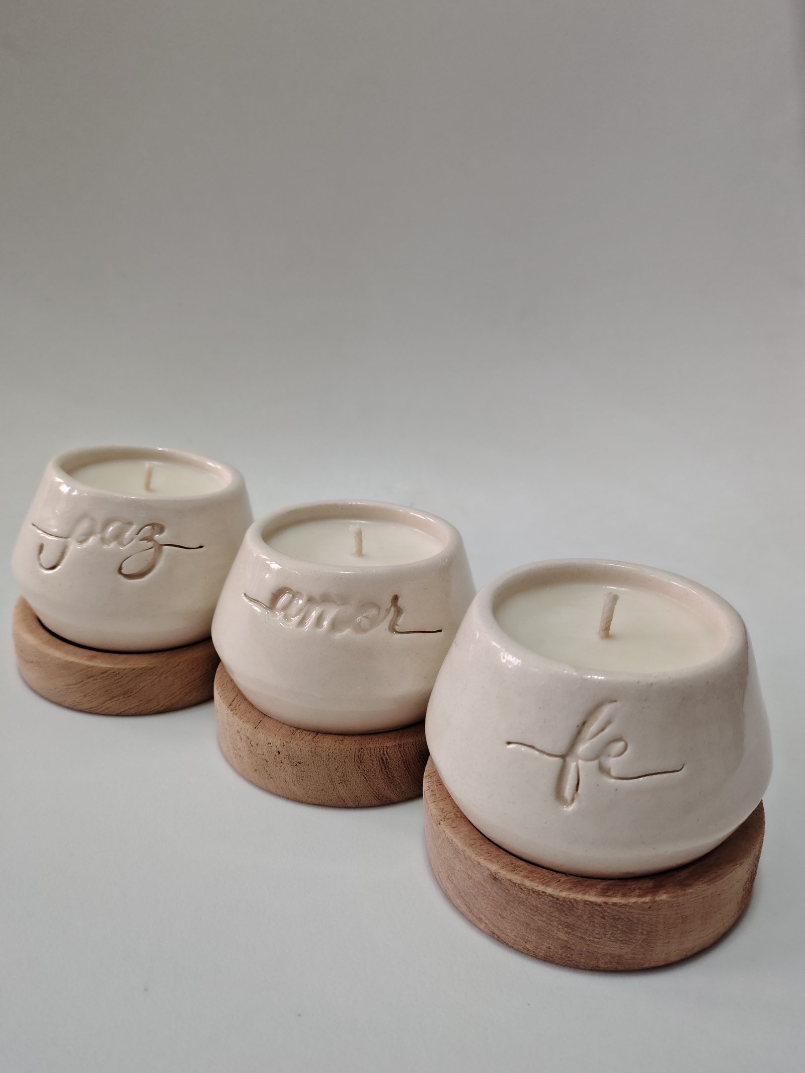 Cuencos 3 deseos con base de madera